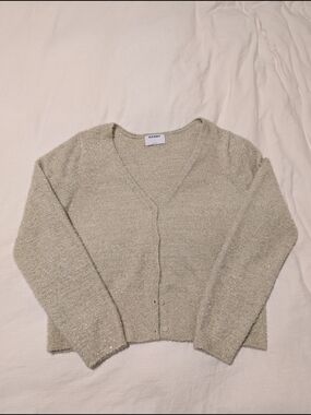 Old Navy Sparkle Knit V-Neck Cardigan - Cream